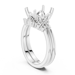 Gold Ring DDLR-440, Emerald center stone, White Gold, view 1