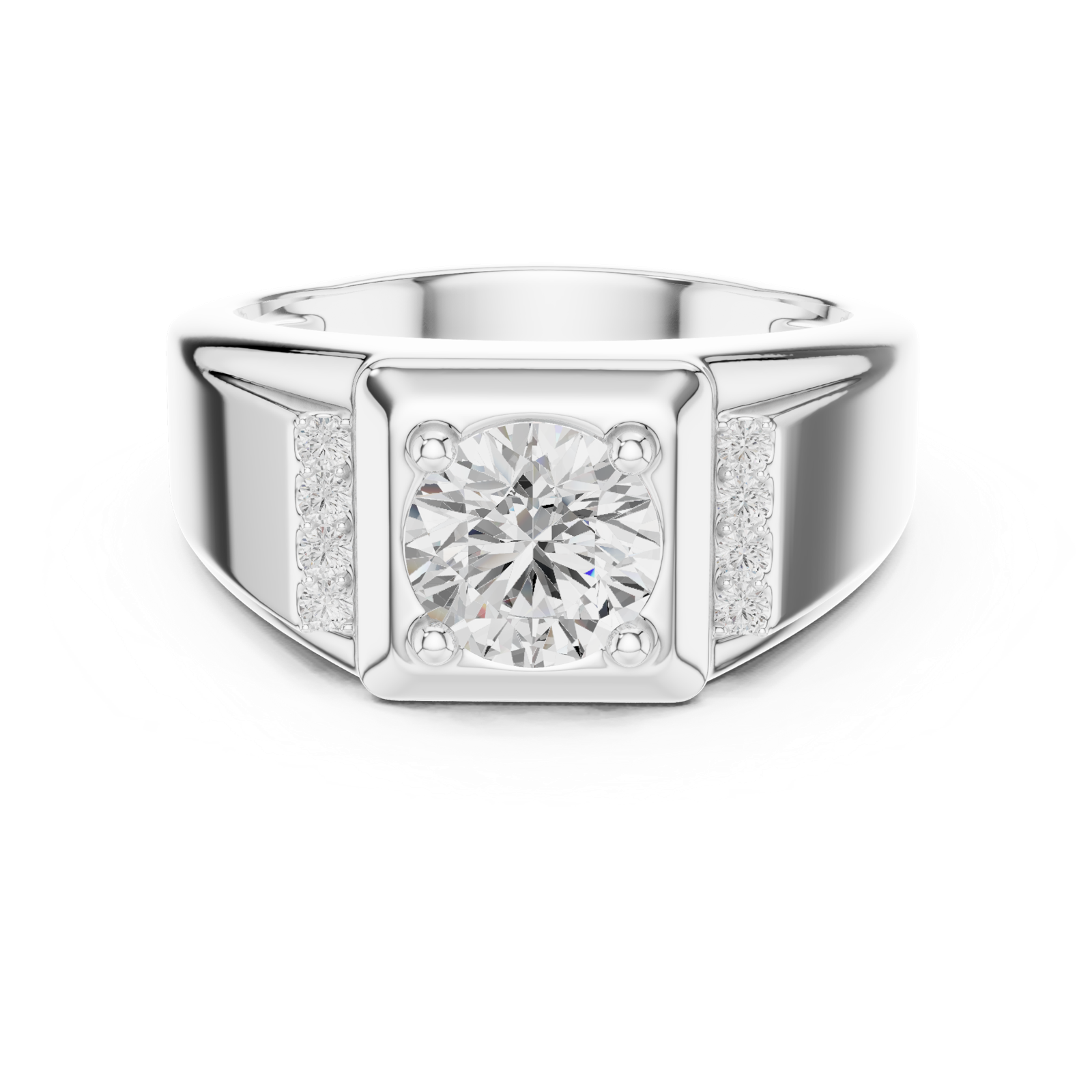 Gold Ring SBMR(47), White Gold, view 4