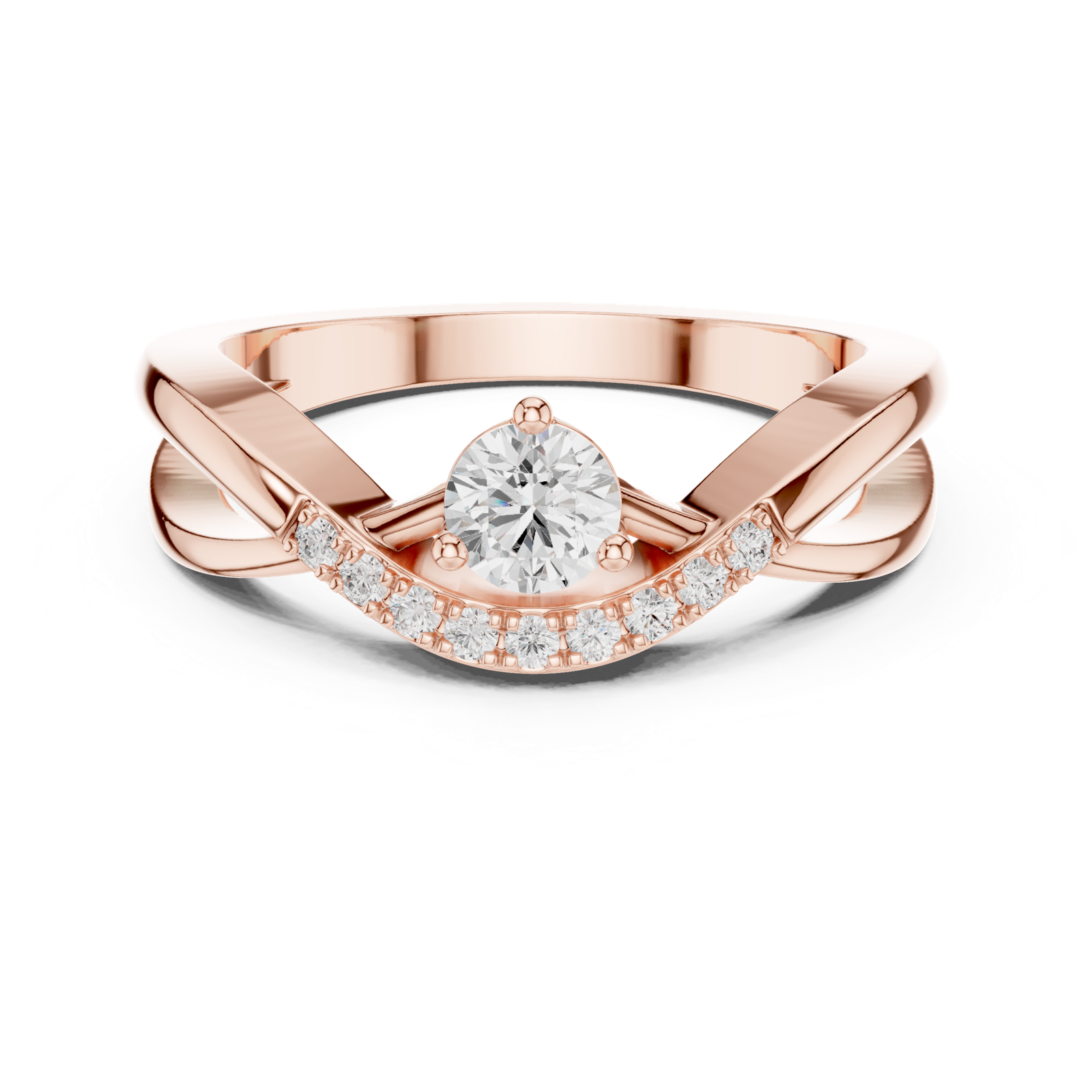 Gold Ring DDLR-829, Rose Gold, view 4