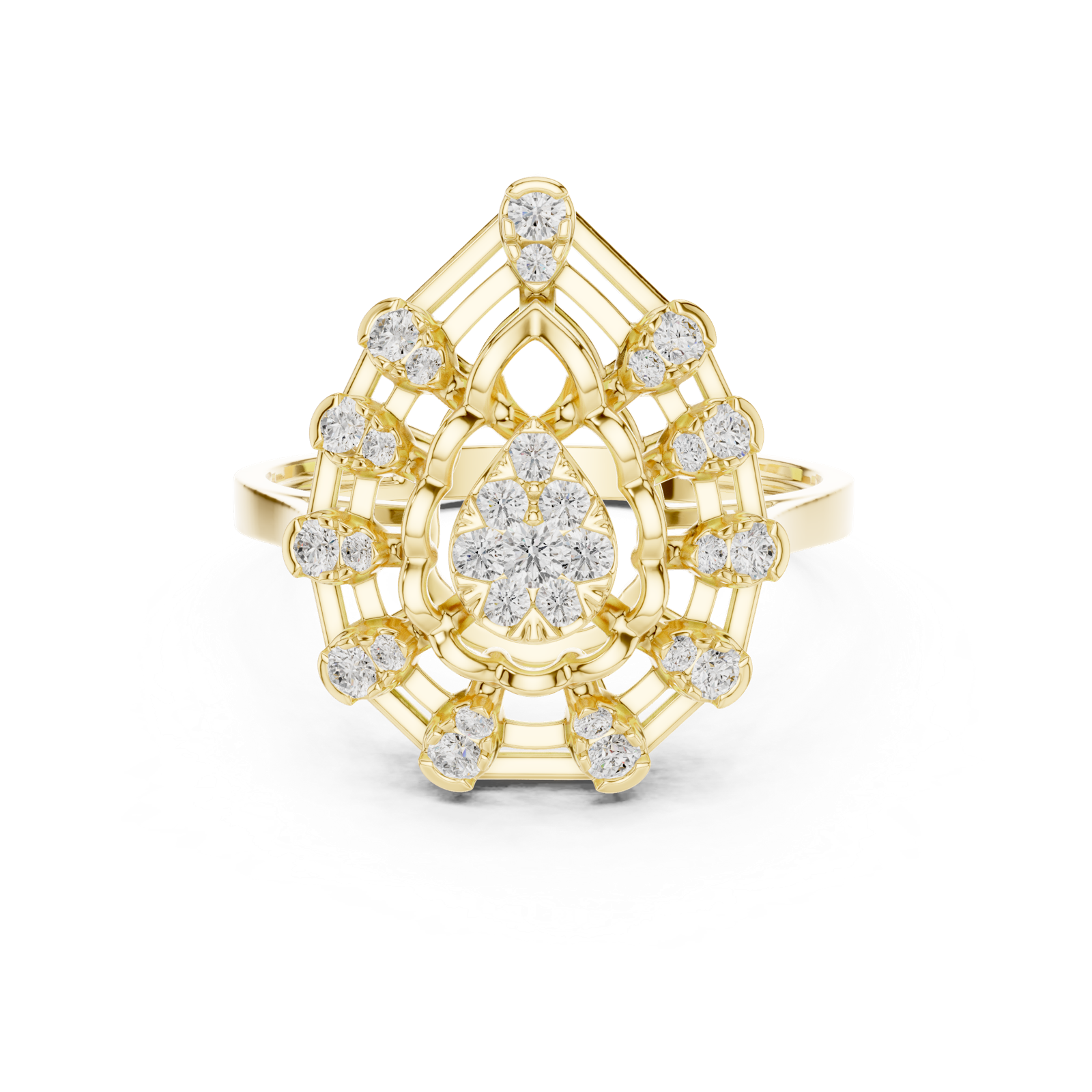 Gold Ring DDLR-822, Yellow Gold, view 4