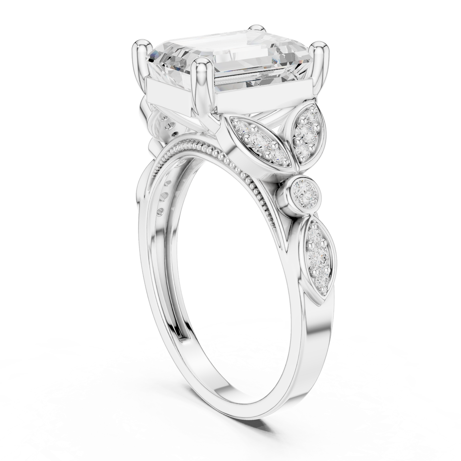 Gold Ring DDLR-392, White Gold, view 1