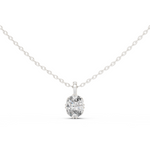 14K Solid Gold Lab Diamond Solitaire Pendant Necklace, White Gold