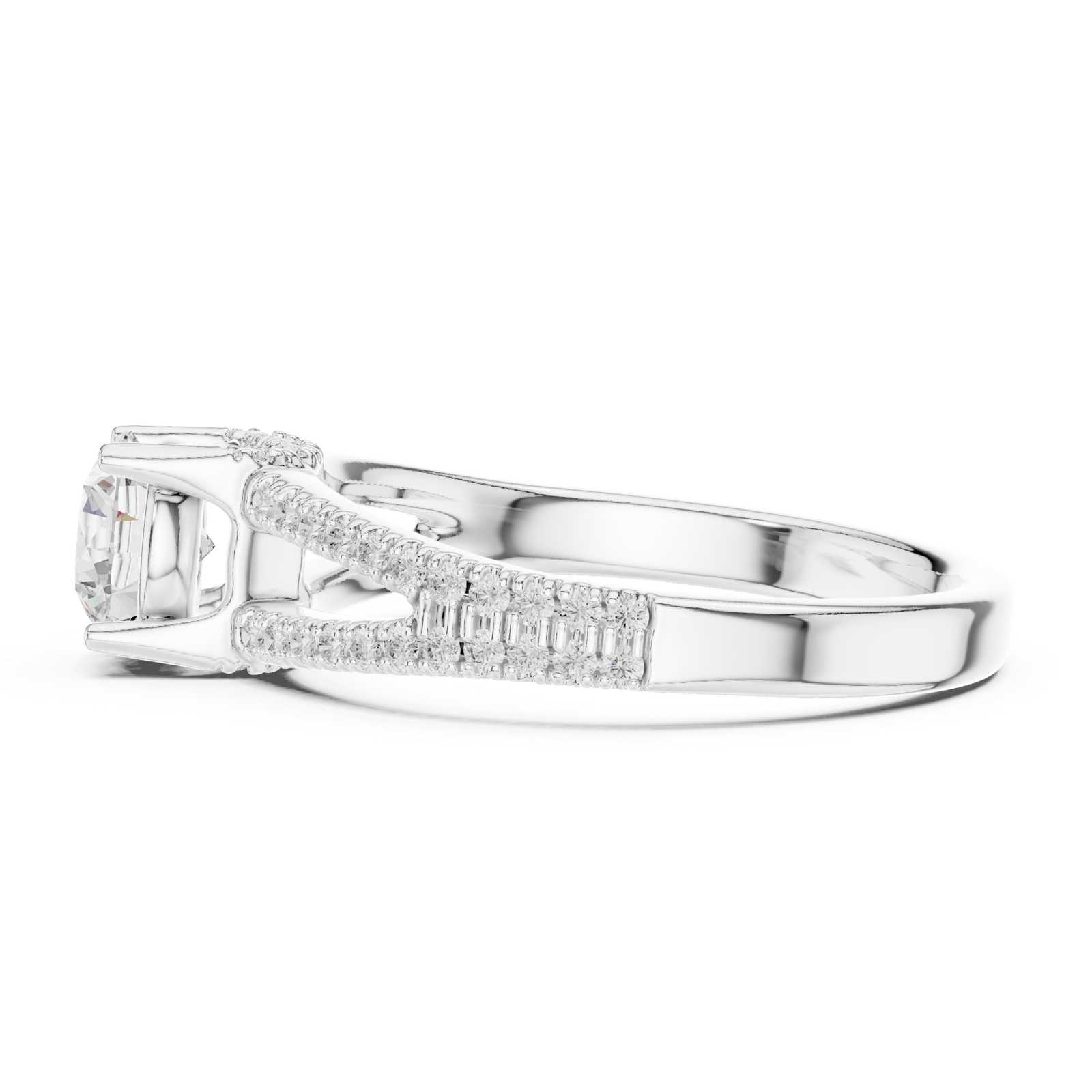 Gold Ring LR-0347, White Gold, view 3