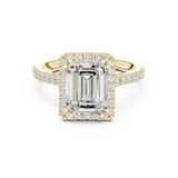 Gold Ring DDLR-255, Emerald center stone, Yellow Gold, view 4