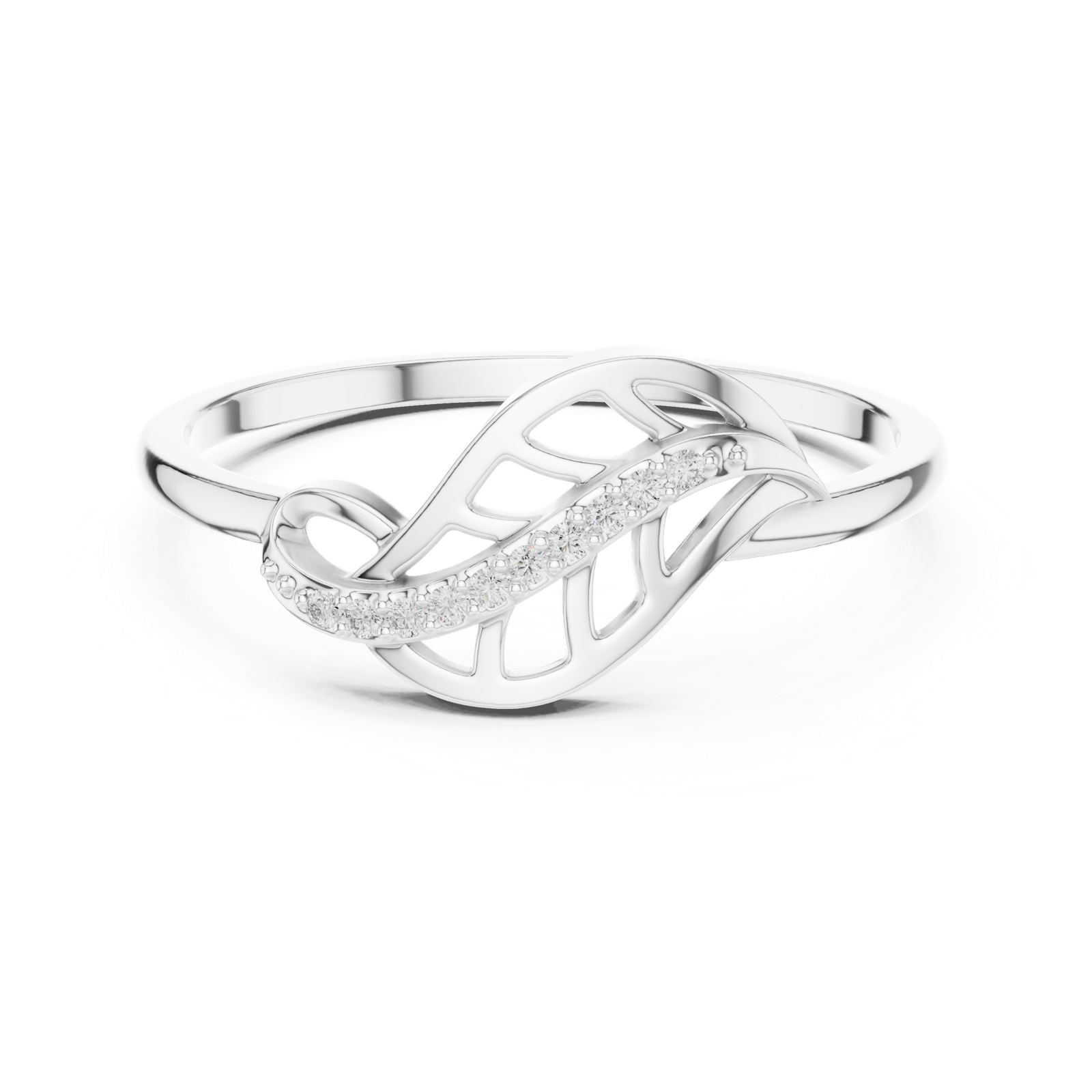 Gold Ring DR-6251, White Gold, view 4