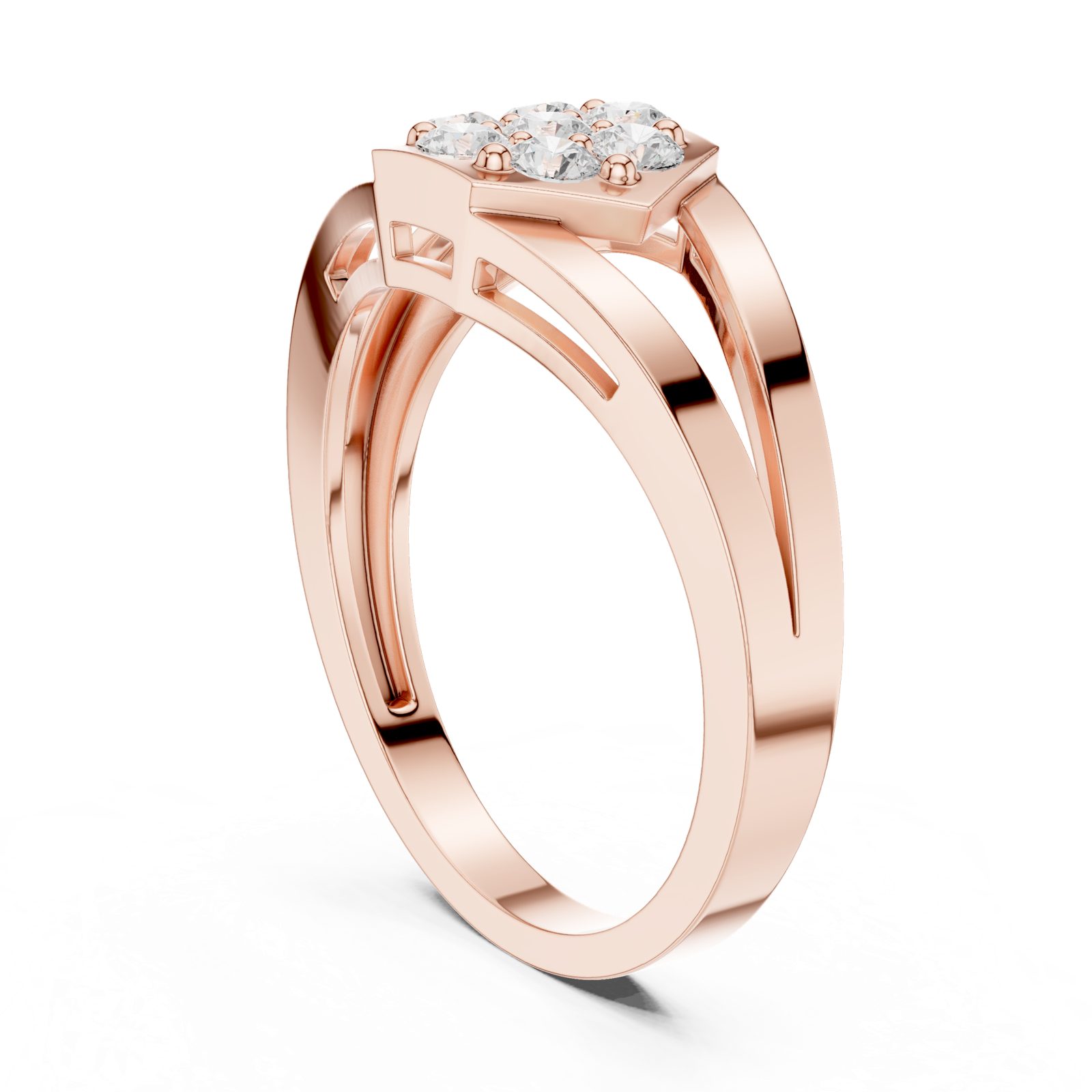 Gold Ring DDLR-736, Rose Gold, view 1
