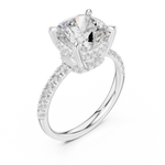 Gold Ring, Cushion center stone, White Gold, view 2