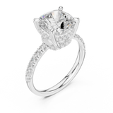 Gold Ring, Cushion center stone, White Gold, view 2