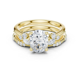 Gold Ring DDLR-299, Oval center stone, Yellow Gold