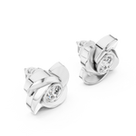 14K Solid Gold Lab Diamond Stud Earrings, White Gold, view 2