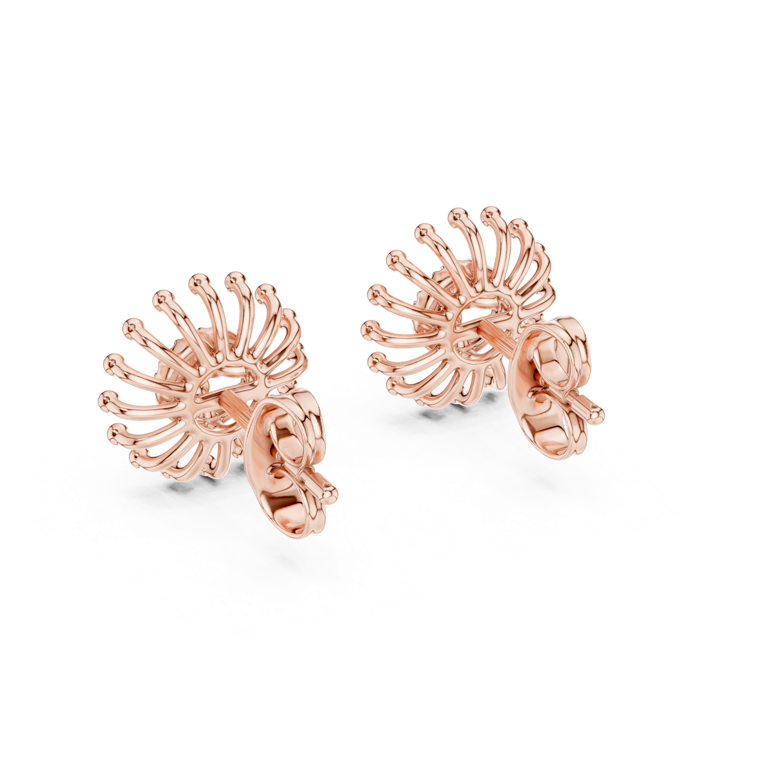 Gold Earrings 12-10007@E, Rose Gold, view 3