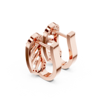 14K Solid Gold Lab Diamond Cluster Earrings, Rose Gold, view 2
