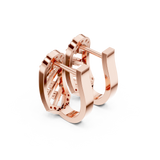 14K Solid Gold Lab Diamond Cluster Earrings, Rose Gold, view 2