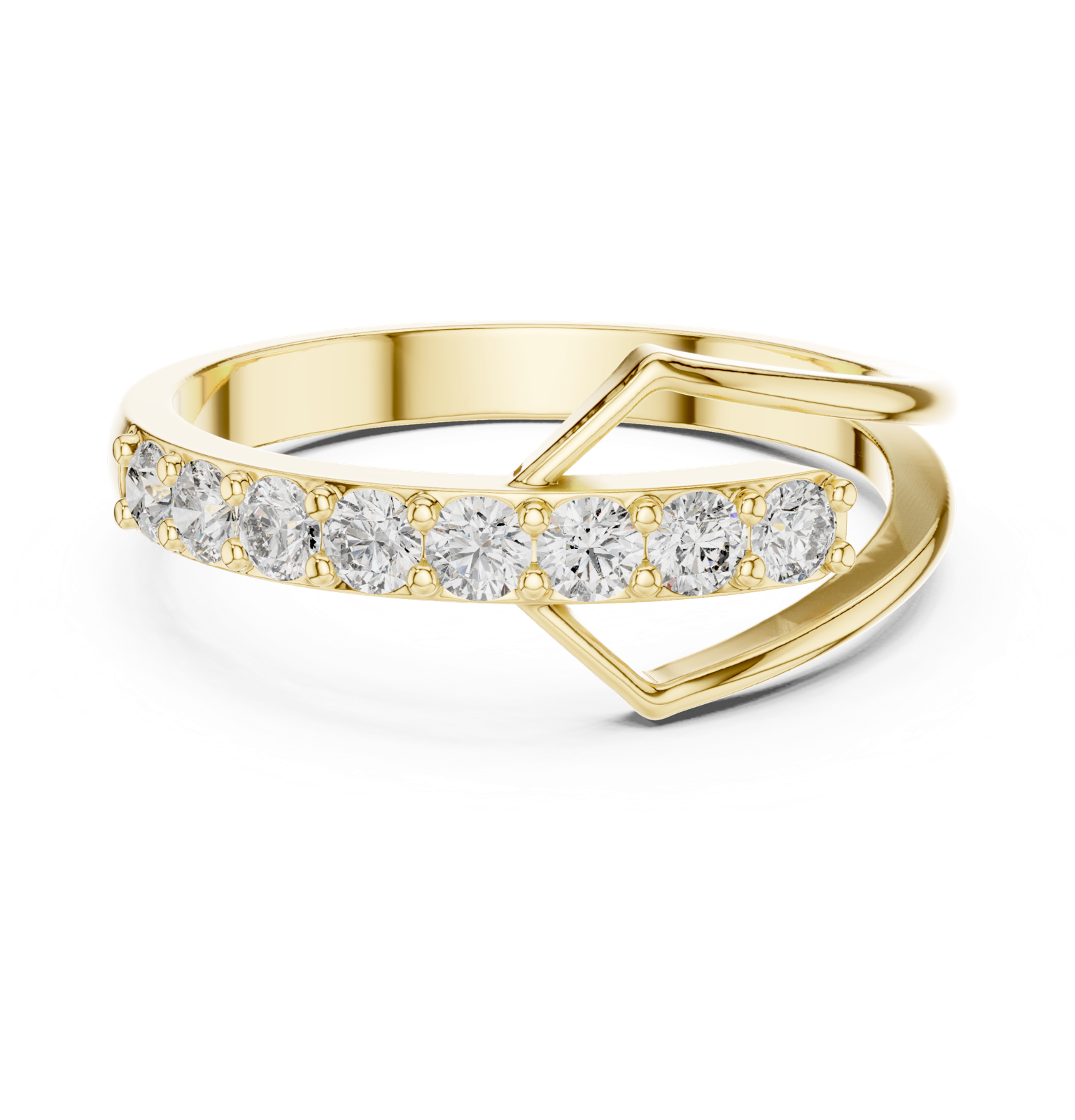 Gold Ring HLR-107, Yellow Gold, view 4