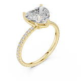 Gold Jewelry L36-16, Heart center stone, Yellow Gold, view 2