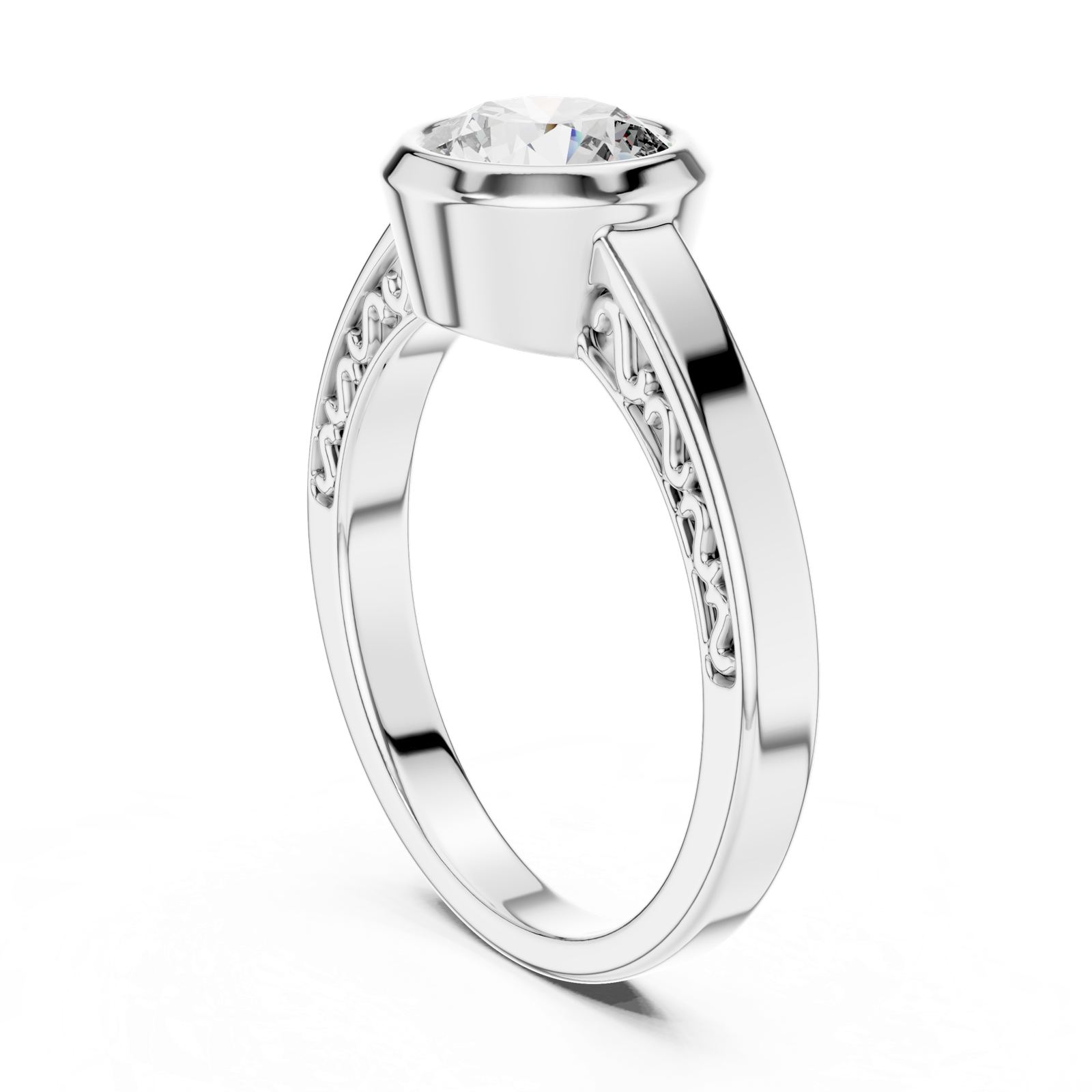Gold Ring LR-0111, White Gold, view 1