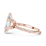 Gold Ring DDLR-167, Marquise center stone, Rose Gold, view 3