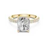 Gold Ring DDLR-161, Radiant center stone, Yellow Gold, view 4
