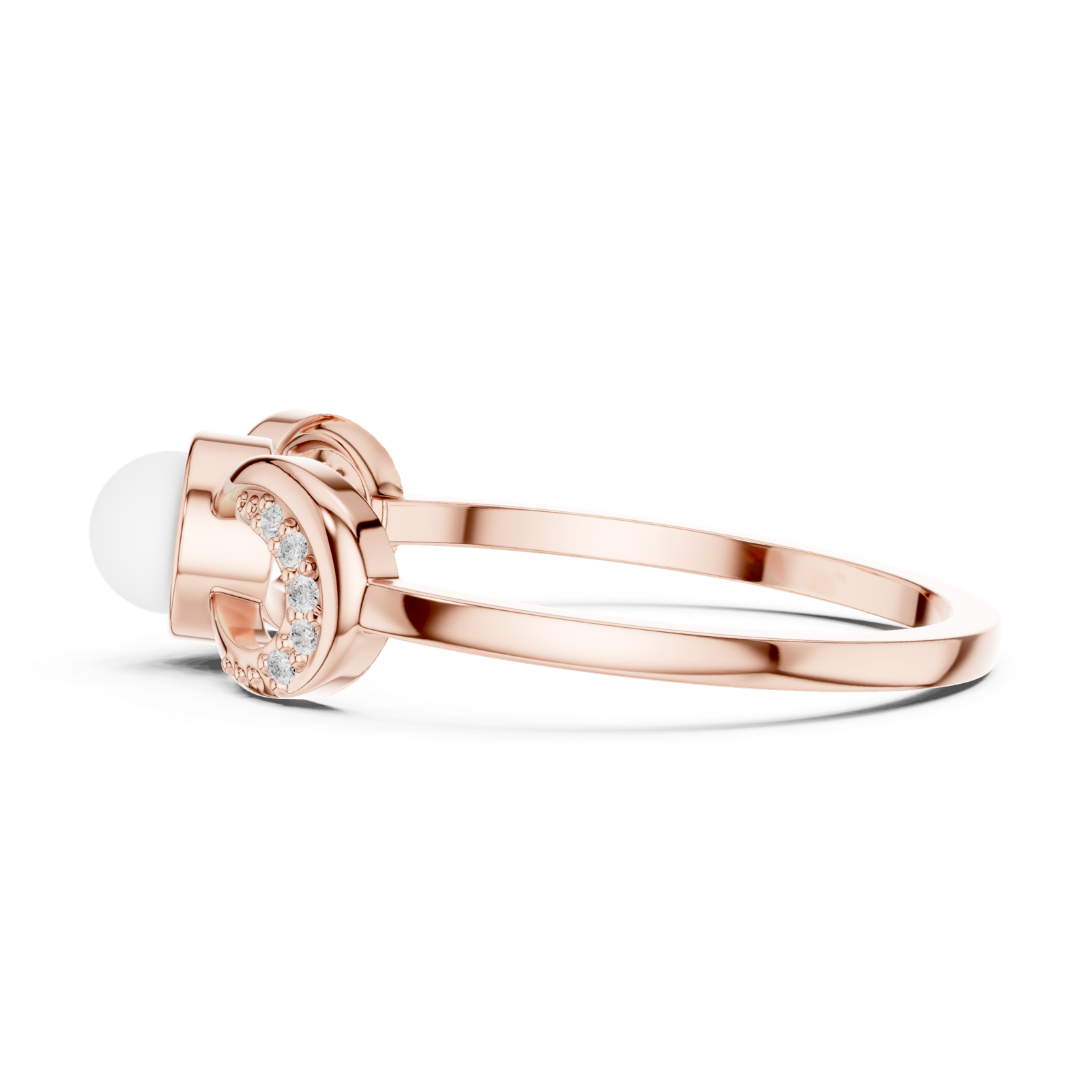Gold Ring DDLR-743, Rose Gold, view 3