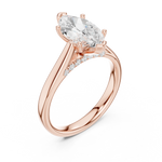 Gold Jewelry, Marquise center stone, Rose Gold, view 2
