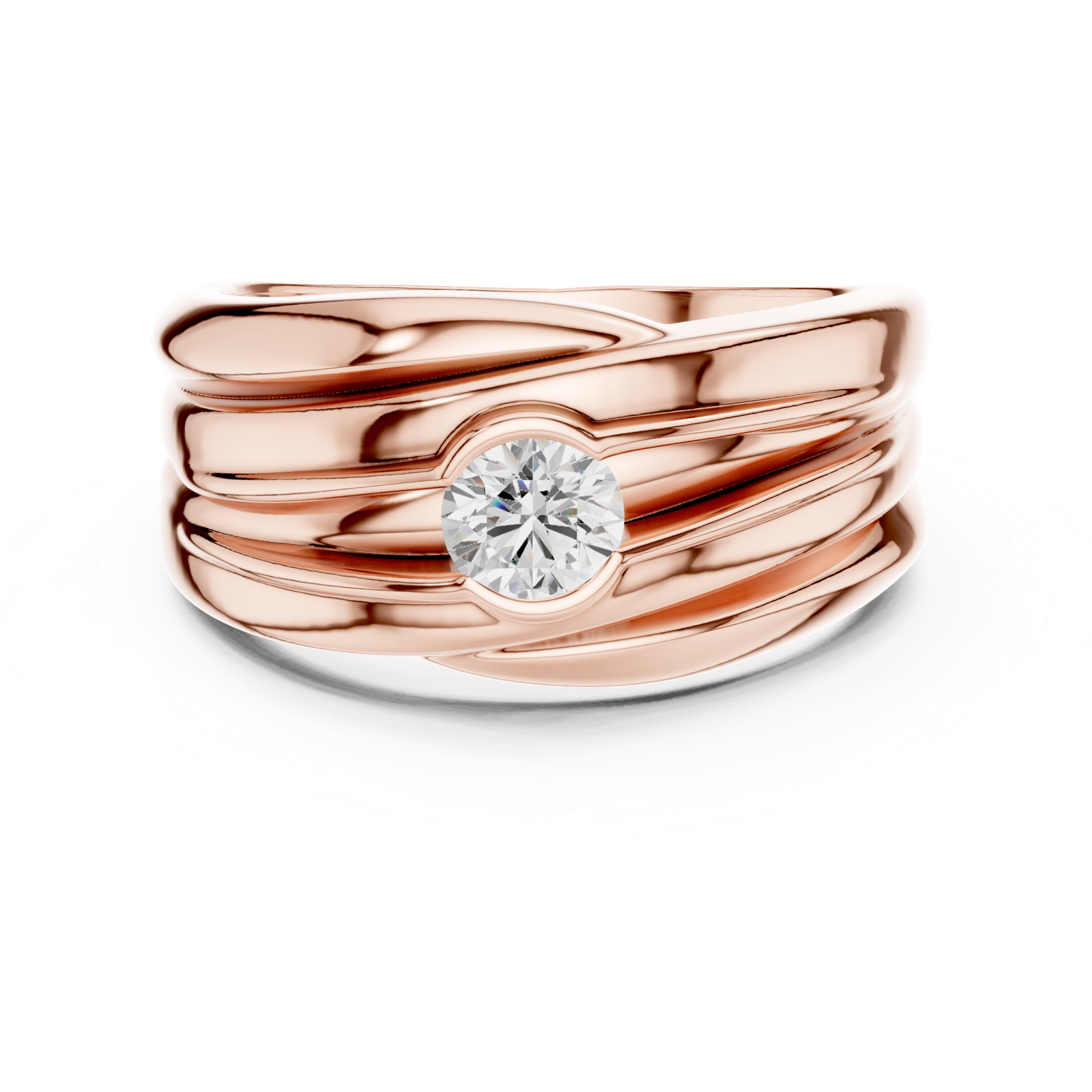 Gold Men's Ring GGR-0020, Rose Gold, view 4