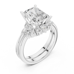 Gold Ring DDLR-440, Radiant center stone, White Gold, view 2