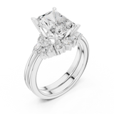 Gold Ring DDLR-440, Radiant center stone, White Gold, view 2