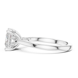 Gold Ring DDLR-163, Princess center stone, White Gold, view 3