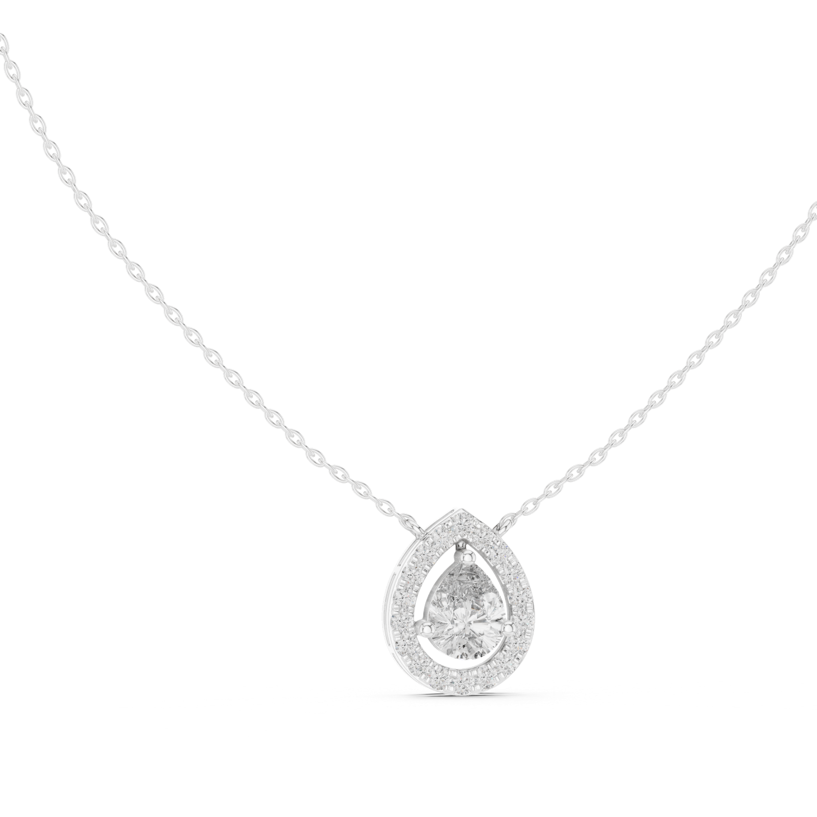 Gold Pendant GPD-0021, White Gold, view 1