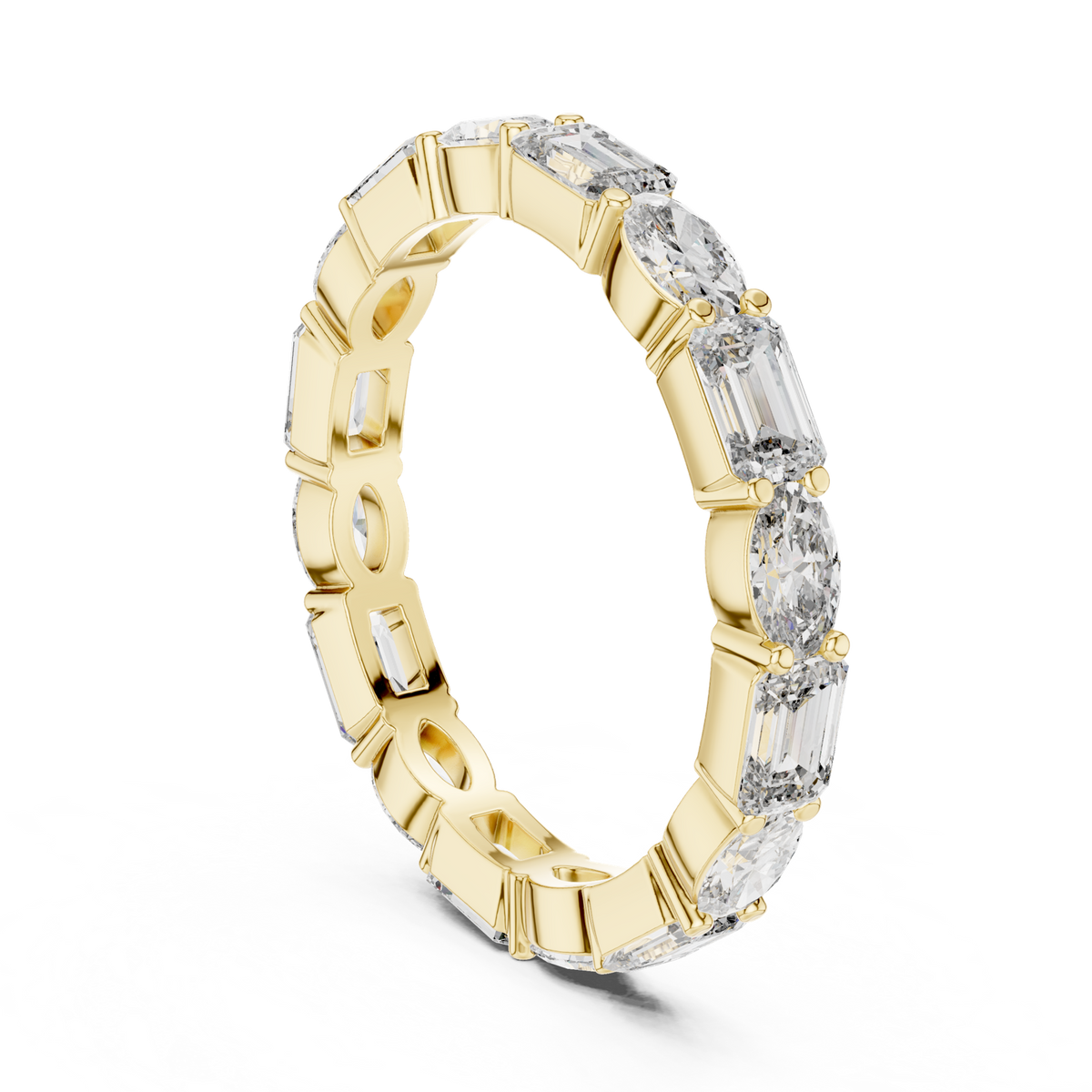 14K Solid Gold Lab Diamond Eternity Ring, Yellow Gold, view 1