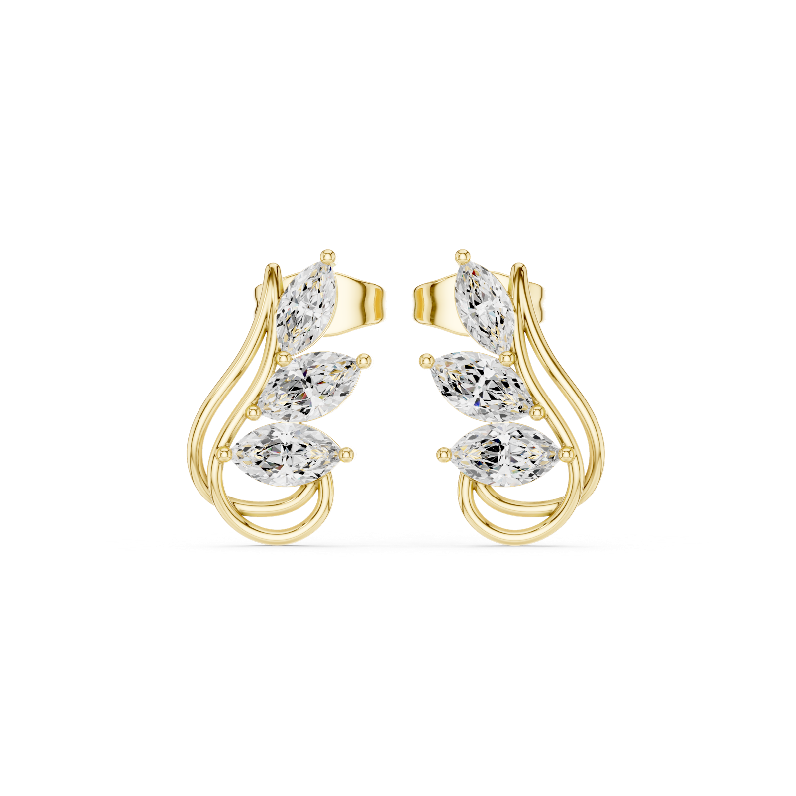 Gold Earrings Avber-97, Yellow Gold