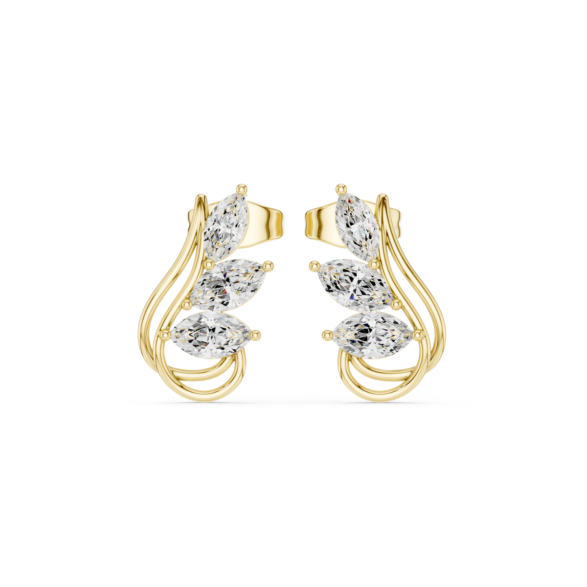 Gold Earrings Avber-97, Yellow Gold