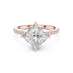 Gold Jewelry L36-16, Princess center stone, Rose Gold, view 4