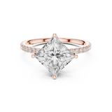 Gold Jewelry L36-16, Princess center stone, Rose Gold, view 4