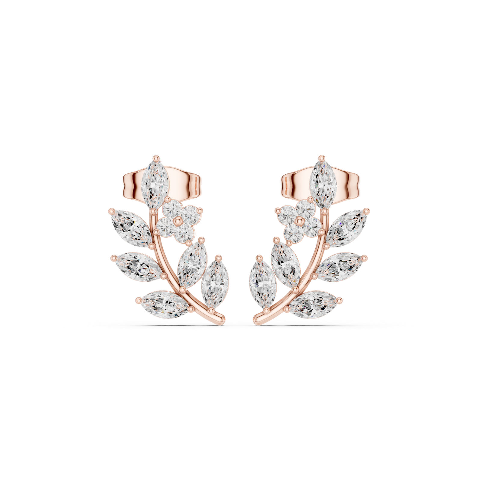 Gold Earrings Earring, Rose Gold, view 4