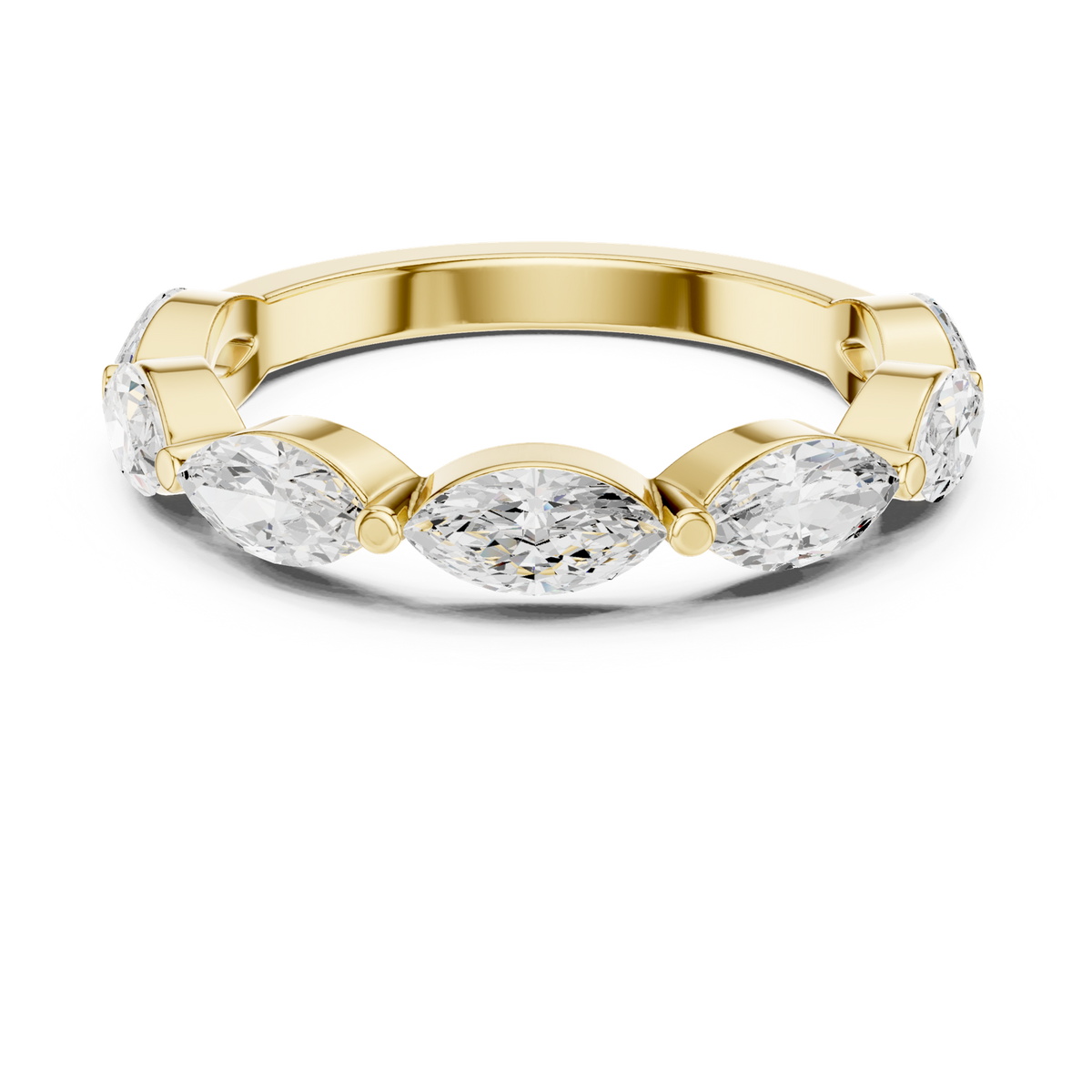 14K Solid Gold Lab Diamond Eternity Ring, Yellow Gold