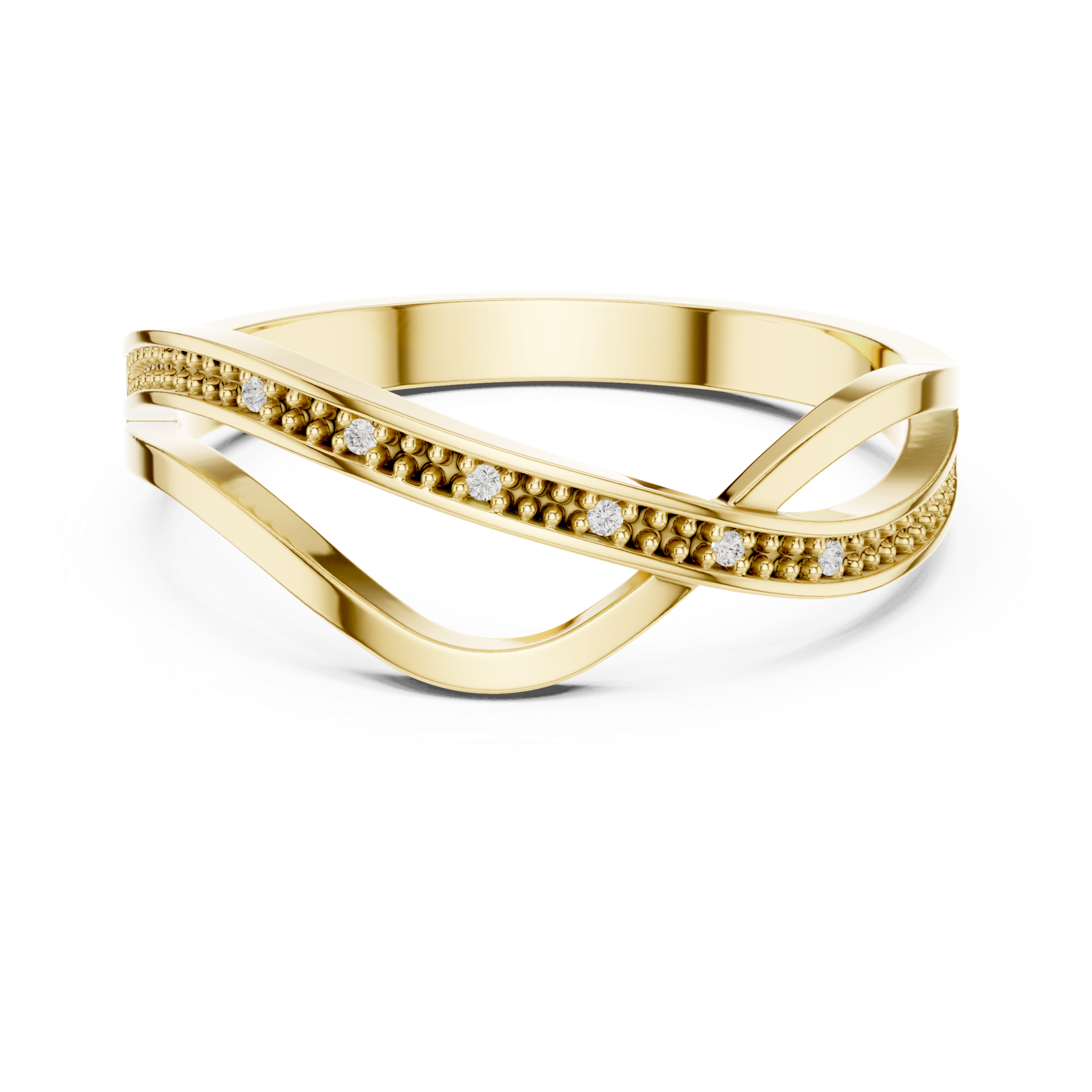 Gold Ring DDLR-738, Yellow Gold, view 4