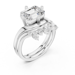 Gold Ring DDLR-444, Emerald center stone, White Gold, view 2