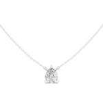 Gold Jewelry DDPO-001, Pear center stone, White Gold, view 4