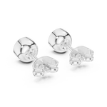 14K Solid Gold Lab Diamond Stud Earrings, White Gold, view 3