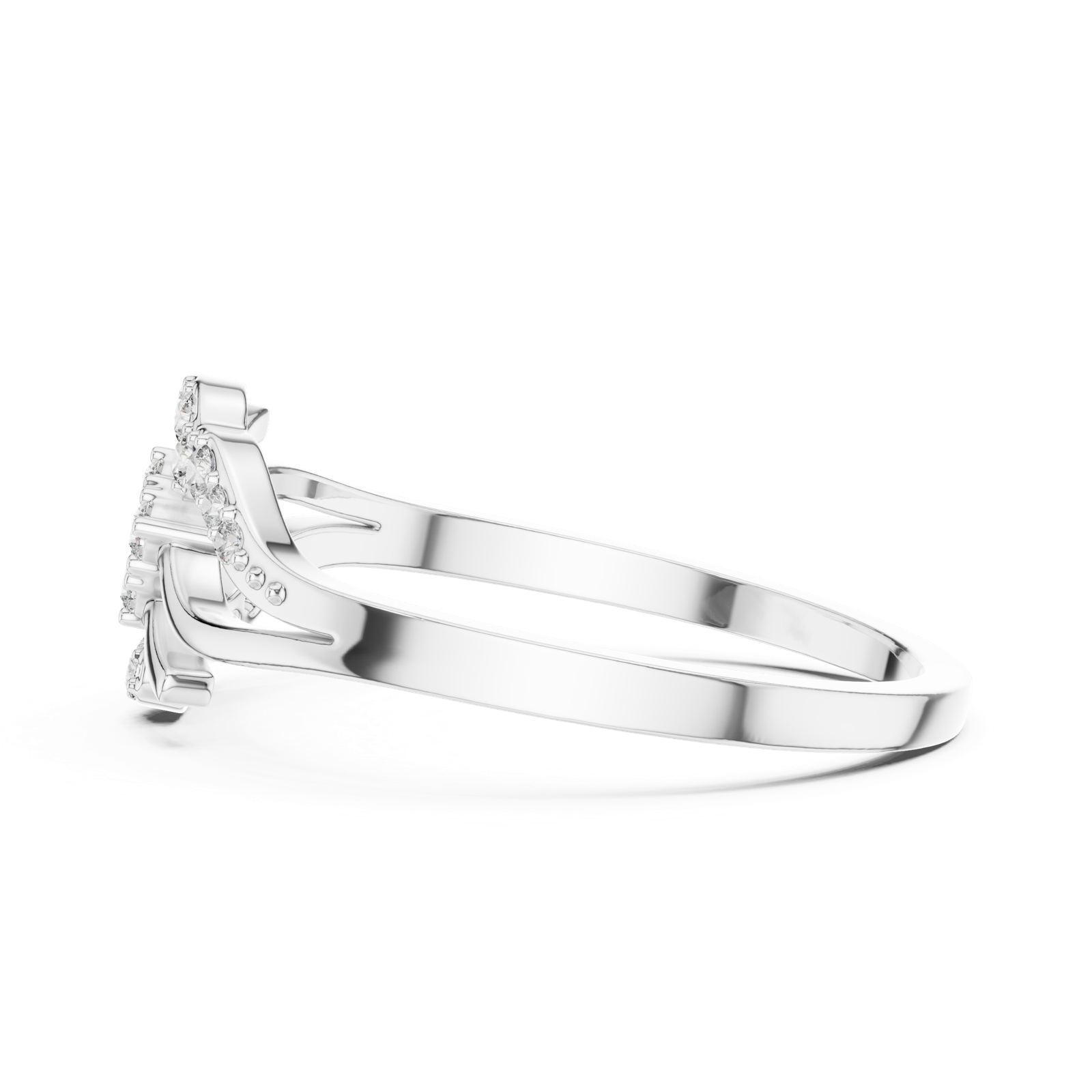Gold Ring DR-6301, White Gold, view 3