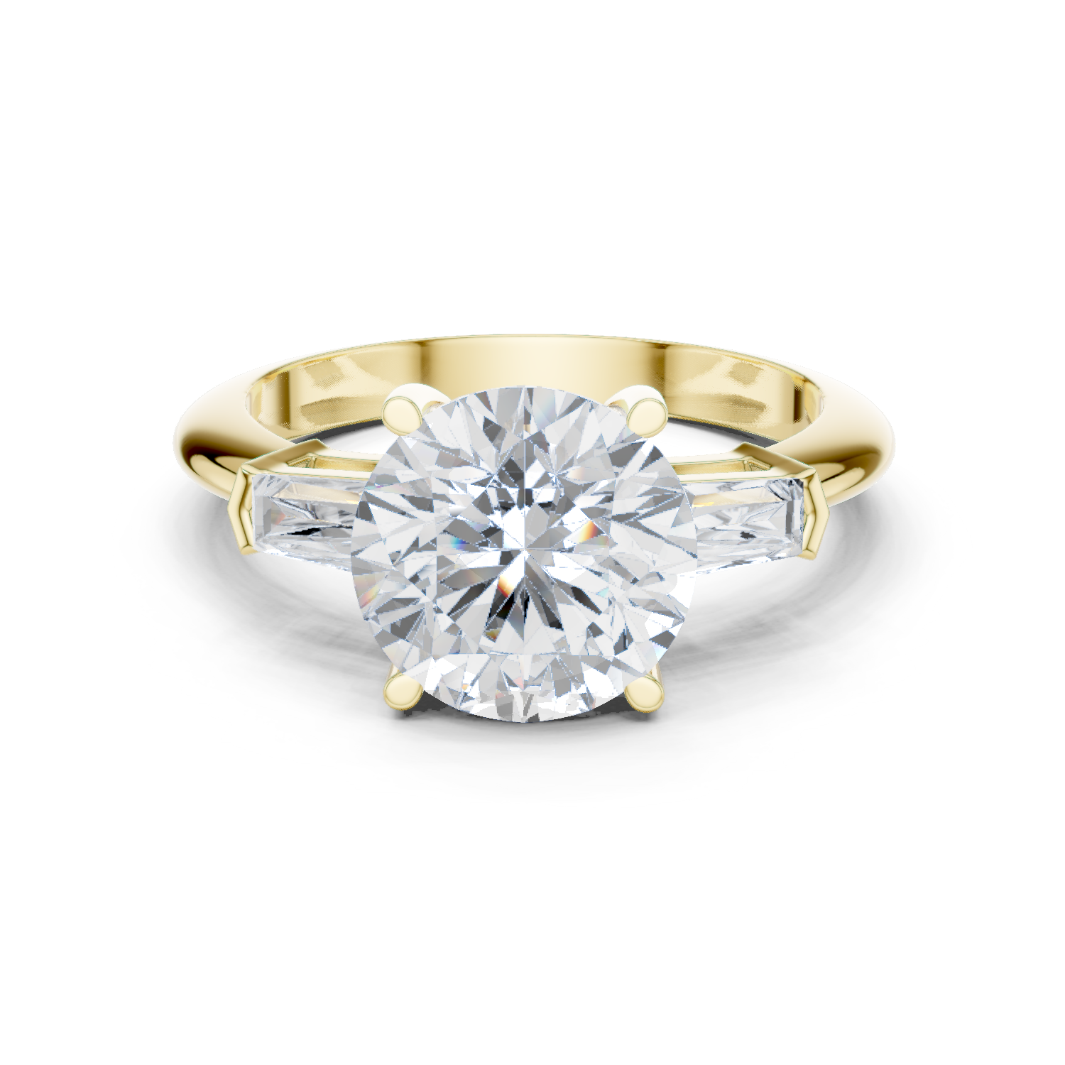 Gold Jewelry L35-67, Round center stone, Yellow Gold