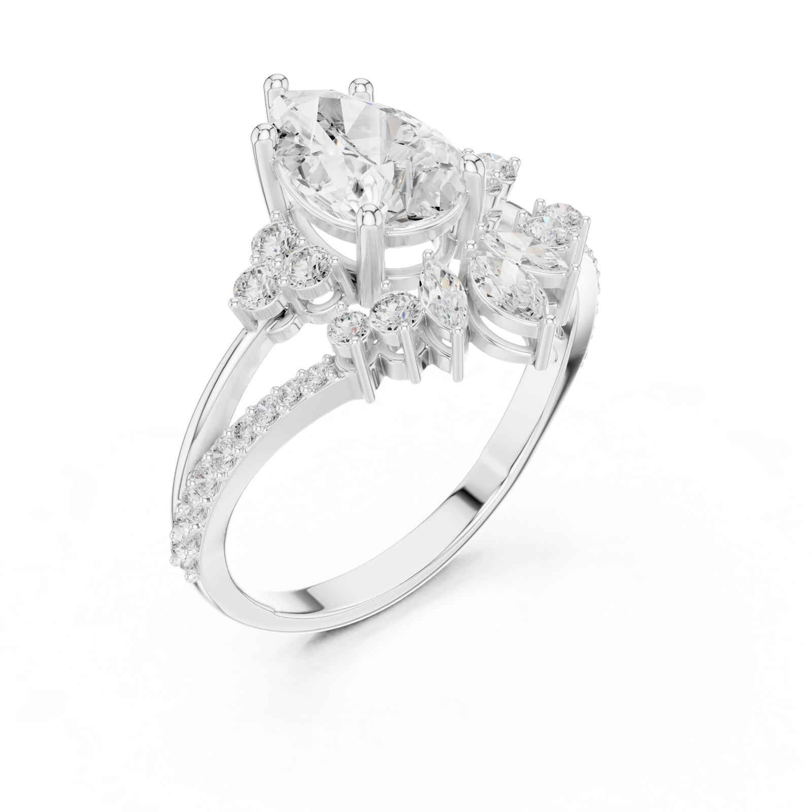 Gold Ring SBWR(55), White Gold, view 2