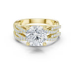 Gold Ring DDLR-300, Round center stone, Yellow Gold