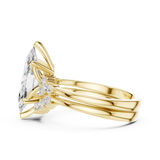 Gold Ring DDLR-440, Marquise center stone, Yellow Gold, view 3