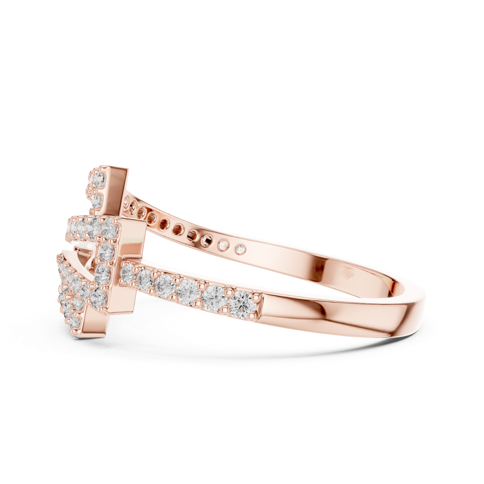 Gold Ring LR-01 (75), Rose Gold, view 3