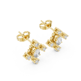 Gold Earrings AGDER-350, Yellow Gold, view 2