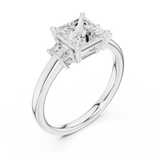 Gold Ring DDLR-038, Pear center stone, White Gold, view 2