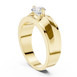 14K Solid Gold Lab Diamond Solitaire Ring, Yellow Gold, view 1