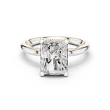 Gold Ring DDLR-175, Radiant center stone, White Gold